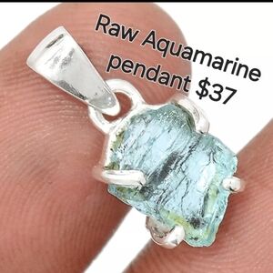 Raw Aquamarine pendant